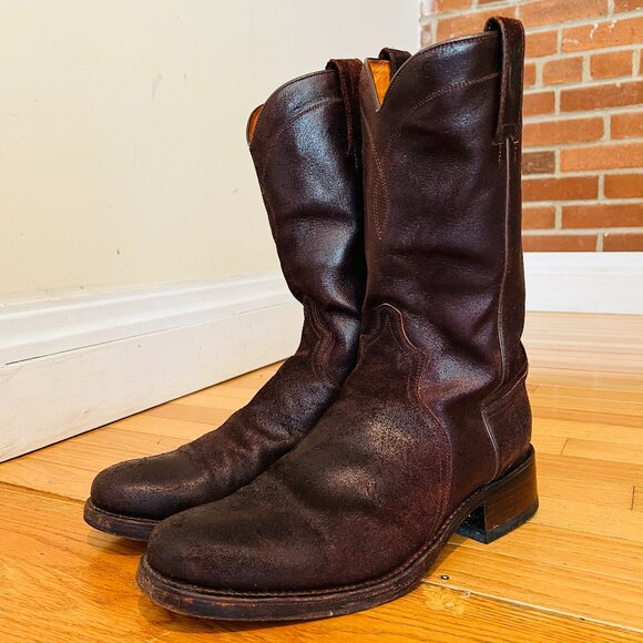 Vintage Frye Red Russet Brown Leather Campus Cowboy Boots Mens Size 11 M - Picture 1 of 16